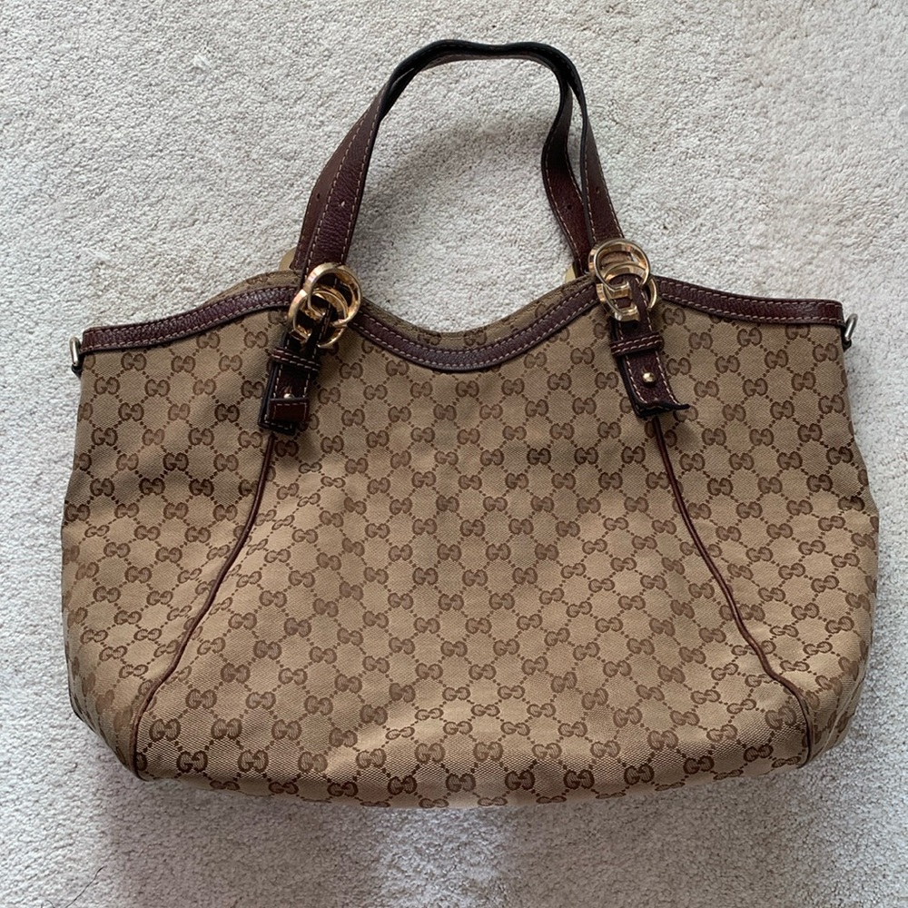Authentic Gucci Vintage Large Monogram Tote